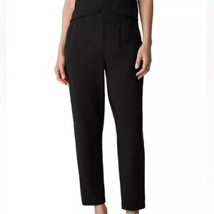 NWT Eileen Fisher High Waisted Tapered Ankle Pants Black Pima Cotton Size 1X